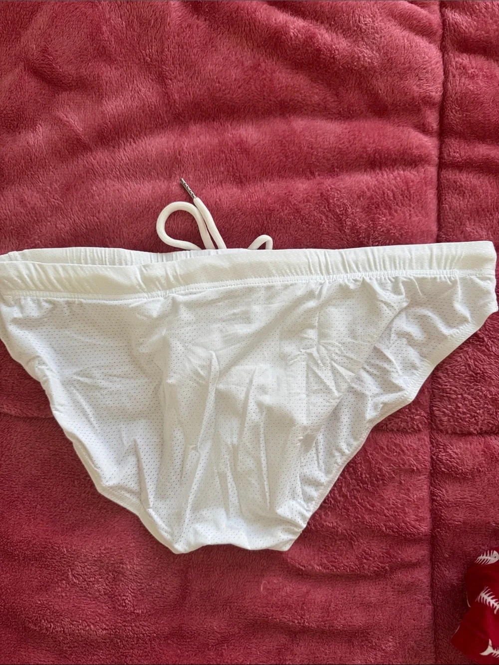 White Drawstring Mesh Bikini Briefs